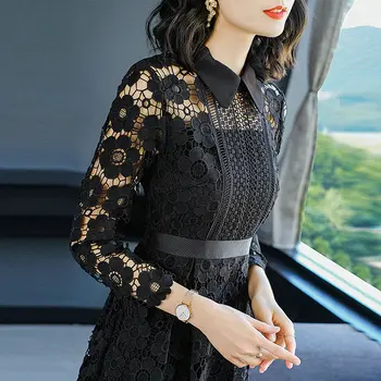 2019 Black Foral Lace Dress Female Long Spring Summer Dresses for Women Office Party Dress Elegant Hollow Out vestidos YQ357
2019 Black Foral Lace Dress Female Long Spring Summer Dresses for Women Office Party Dress Elegant Hollow Out vestidos YQ357