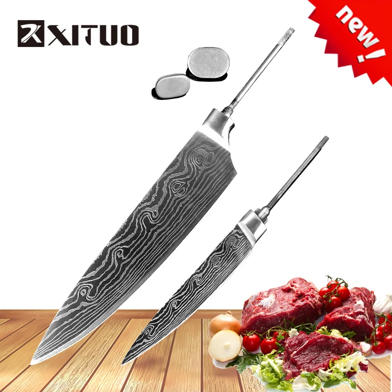 XITUO sharp stainless steel blank diy handle 2PCS Set 7CR17MOV blade handmade Chef Knife Billet Material kitchen Tool Parts New
XITUO sharp stainless steel blank diy handle 2PCS Set 7CR17MOV blade handmade Chef Knife Billet Material kitchen Tool Parts New