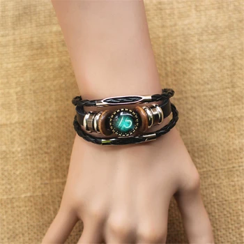 Punk 12 Horoscope Leather Bracelet Retro Wooden Bead Charm Bracelet Female Male Men Woman Jewelry Gifts Wholesale
Punk 12 Horoscope Leather Bracelet Retro Wooden Bead Charm Bracelet Female Male Men Woman Jewelry Gifts Wholesale