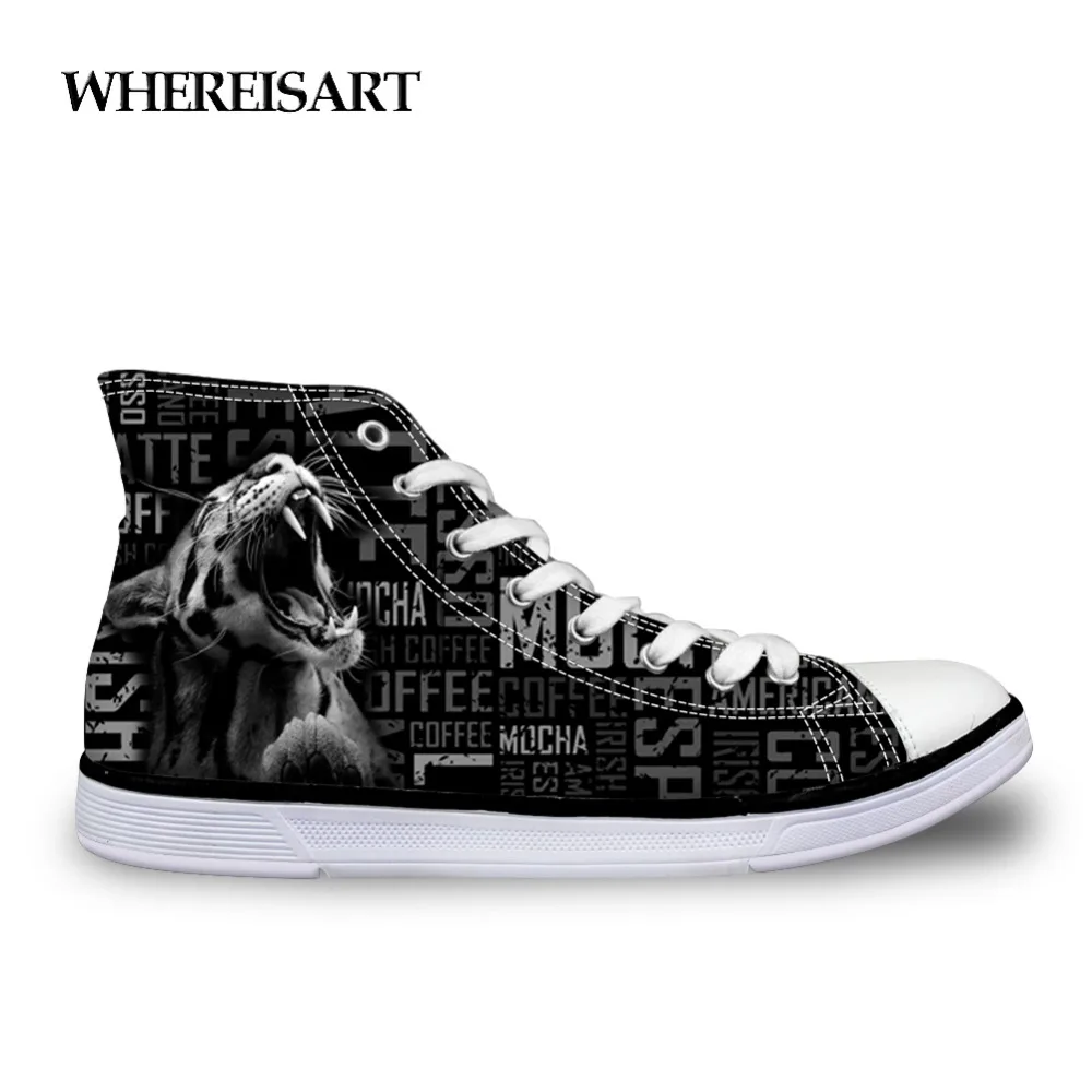 WHEREISART New Arrival Shoes Male Ferocious Tiger Pattern Vulcanize Shoes Letter Black Flats Canvas Mens Shoes High Top Sneakers
WHEREISART New Arrival Shoes Male Ferocious Tiger Pattern Vulcanize Shoes Letter Black Flats Canvas Mens Shoes High Top Sneakers
