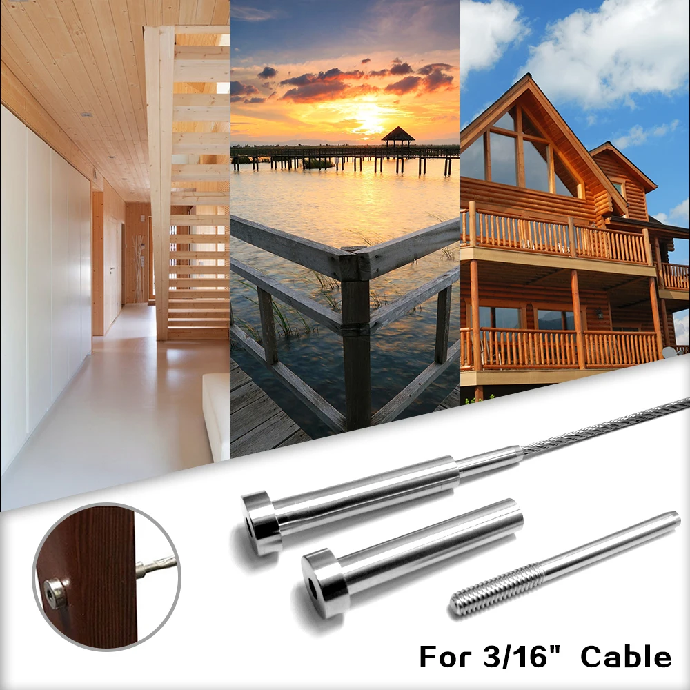 1/8" 3/16" Cable Railing Stainless Steel Invisible Receiver Stud Swage End Fitting Cable Threaded Stud Terminal
1/8" 3/16" Cable Railing Stainless Steel Invisible Receiver Stud Swage End Fitting Cable Threaded Stud Terminal