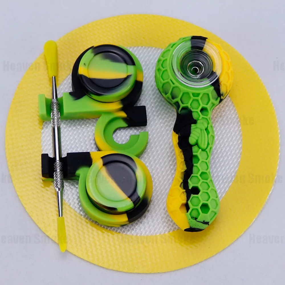 silicone tobacco pipe-yellow dab-4