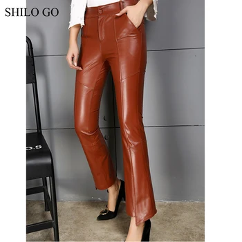 SHILO GO Leather Pants Womens Autumn Fashion sheepskin genuine leather Pants high waist zipper concise OL flare pants
SHILO GO Leather Pants Womens Autumn Fashion sheepskin genuine leather Pants high waist zipper concise OL flare pants