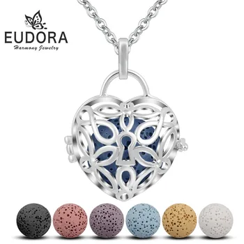 EUDORA 18mm Heart Lock Lava Pendant Perfume Aromatherapy Locket Diffuser Necklace fit Volcanic Lava Ball Women Jewelry K246N18
EUDORA 18mm Heart Lock Lava Pendant Perfume Aromatherapy Locket Diffuser Necklace fit Volcanic Lava Ball Women Jewelry K246N18