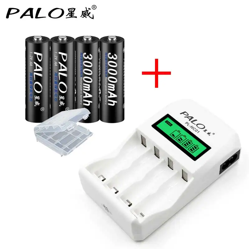 4 Slots LCD Display Smart Intelligent Battery Charger For AA/AAA NiCd NiMh Rechargeable Batteries With 4pca AA 3000mAh Batteries
4 Slots LCD Display Smart Intelligent Battery Charger For AA/AAA NiCd NiMh Rechargeable Batteries With 4pca AA 3000mAh Batteries