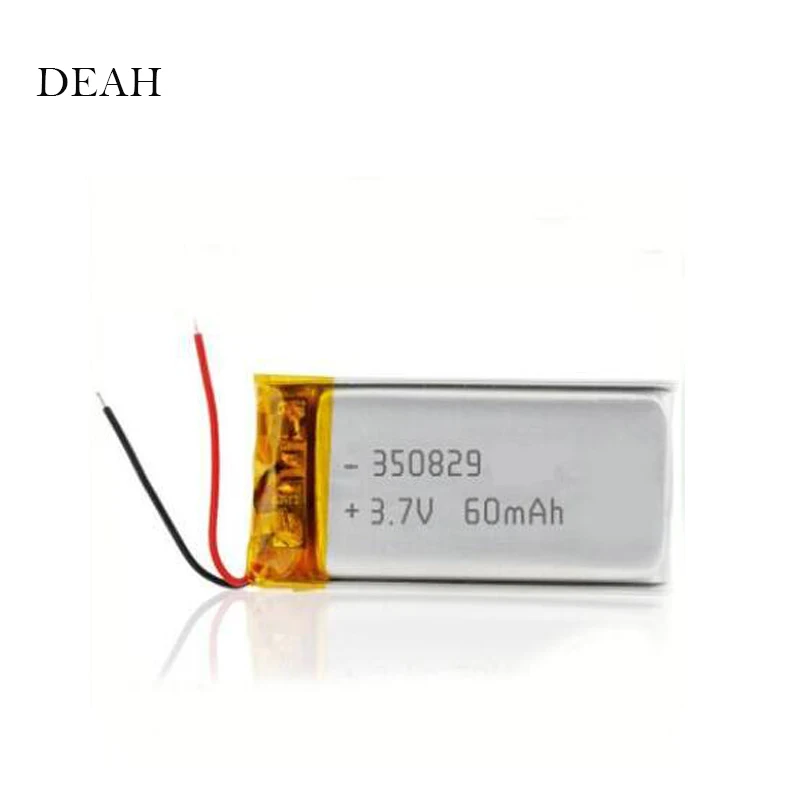 3.7v 60mAh 350829 Lithium Polymer Li-Po li ion Rechargeable Battery For GPS MP4 Camera Power Bank Tablet Electric Toys PAD DVD
3.7v 60mAh 350829 Lithium Polymer Li-Po li ion Rechargeable Battery For GPS MP4 Camera Power Bank Tablet Electric Toys PAD DVD