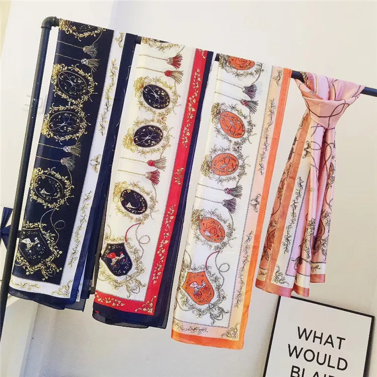 Silk satin Summer bufanda mujer Thin Sunscreen women Scarf Female Beach wheel print Simulation Silk foulard hijab Scarf Shawl
Silk satin Summer bufanda mujer Thin Sunscreen women Scarf Female Beach wheel print Simulation Silk foulard hijab Scarf Shawl