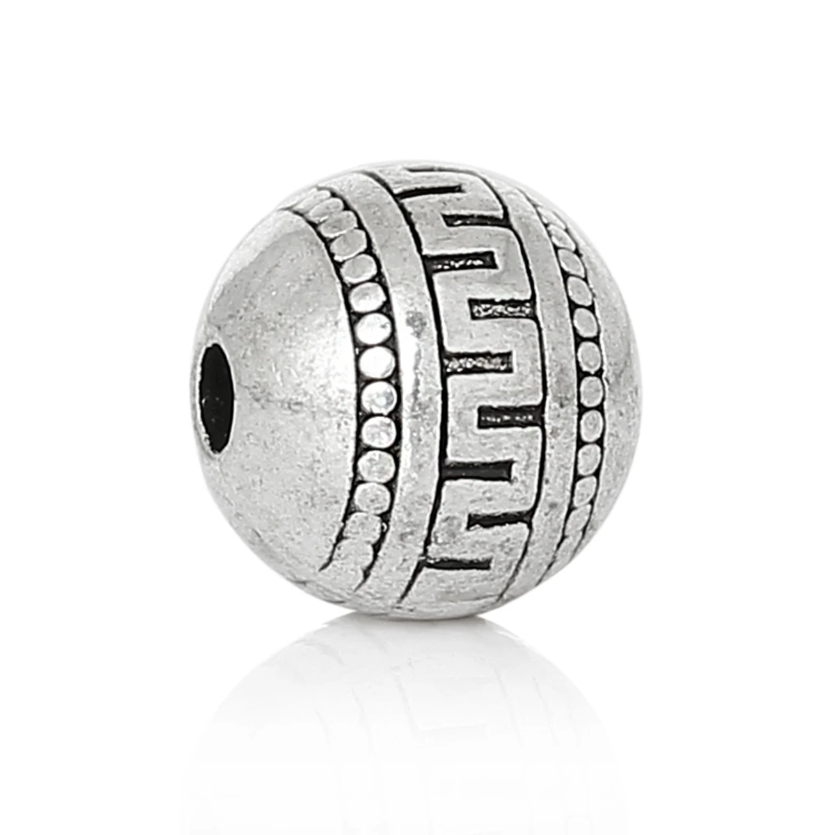 

Zinc metal alloy Spacer Beads Round Antique Silver About 9mm( 3/8") Dia, Hole:Approx 2.2mm, 5 PCs new