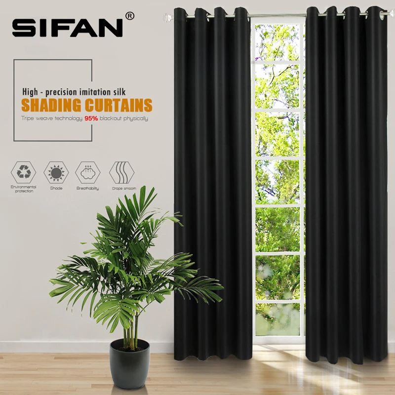 Black Solid Color Polyester 95% Blackout Curtains for Living Room the Bedroom for Kitchen Window Curtains
Black Solid Color Polyester 95% Blackout Curtains for Living Room the Bedroom for Kitchen Window Curtains
