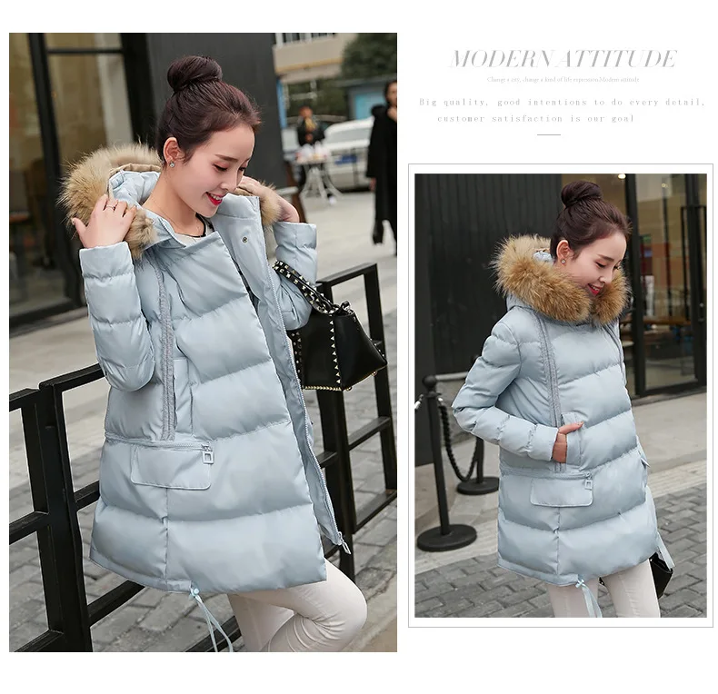 Woman Jacket Winter Parka Pink Coats Padded Long Winter Coat Women Hooded Long Jackets 2018 Korean Ladies Clothing LZ985 (22)