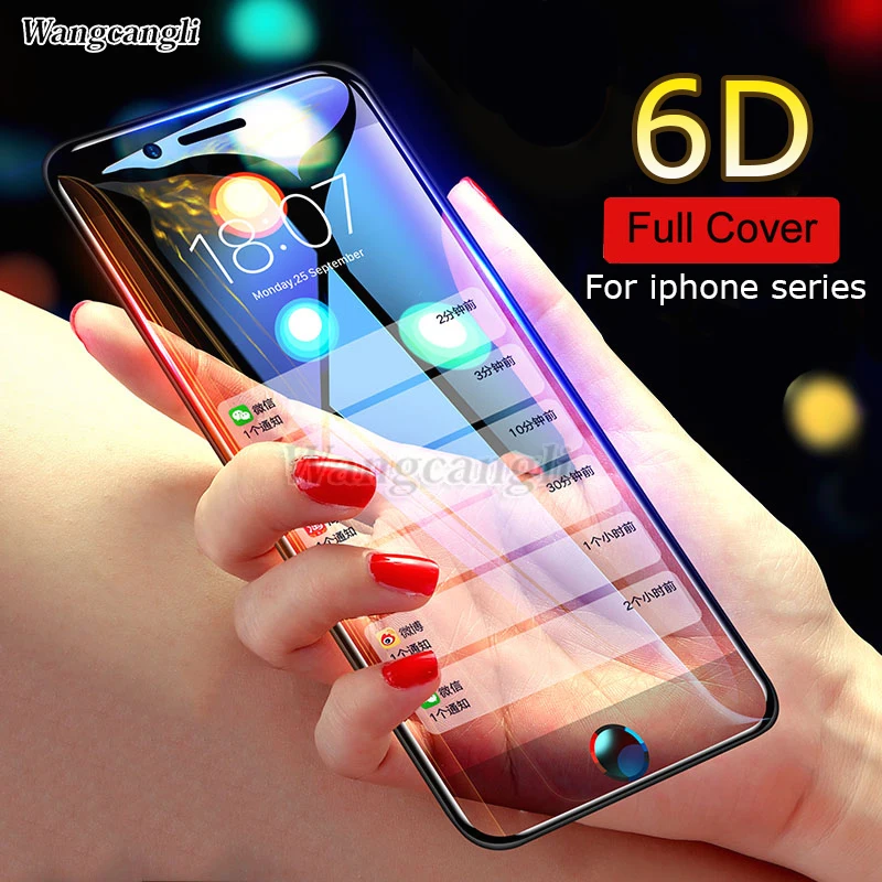 6D полное покрытие край закаленное для iphone 7 Стекло xs max Защитная пленка X 6 6s 8 плюс