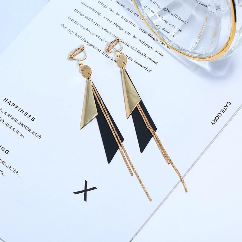 New Design cold Colors long Tassel Earrings Clip on Earrings Without Piercing for Women Korea style ear jewelry accessories
New Design cold Colors long Tassel Earrings Clip on Earrings Without Piercing for Women Korea style ear jewelry accessories