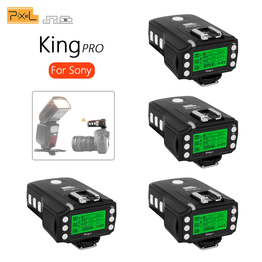 4x PIXEL KING PRO For Sony MI Shoe Camera TTL HSS 1/8000S LCD Flash Triggers Controls Canon Nikon Speedlite On King Pro Receiver
4x PIXEL KING PRO For Sony MI Shoe Camera TTL HSS 1/8000S LCD Flash Triggers Controls Canon Nikon Speedlite On King Pro Receiver