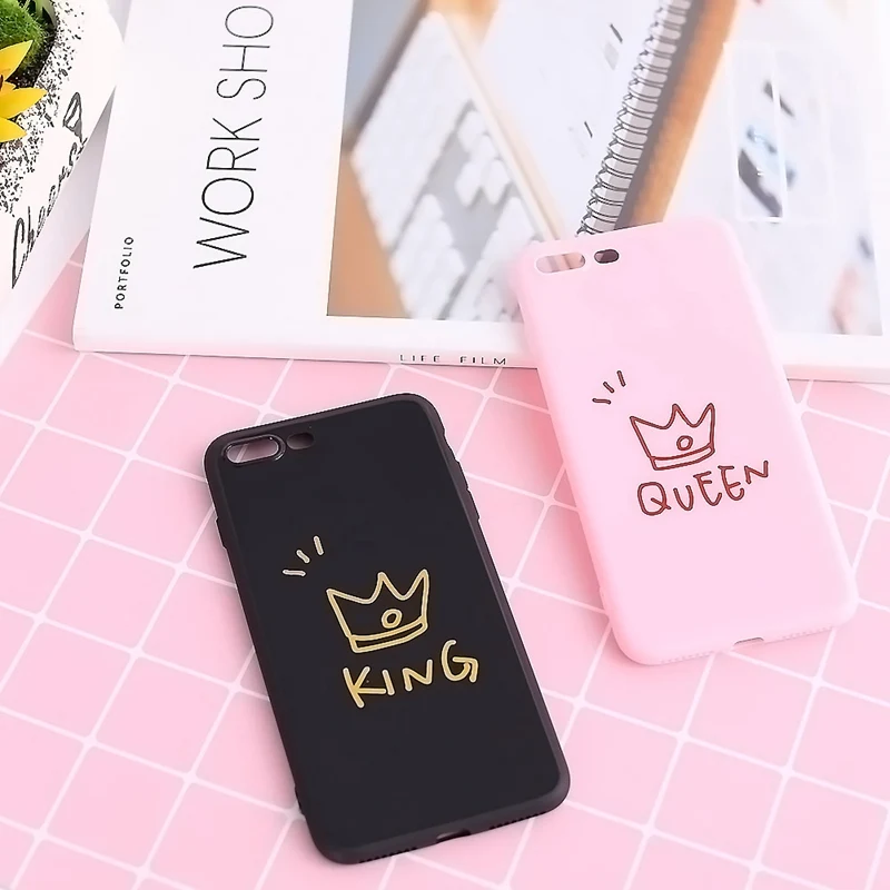 For iPhone Letter KING QUEEN Phone Case Back Cover Glossy Crown Soft TPU Cases For Iphone 7 plus 8 plus
For iPhone Letter KING QUEEN Phone Case Back Cover Glossy Crown Soft TPU Cases For Iphone 7 plus 8 plus
