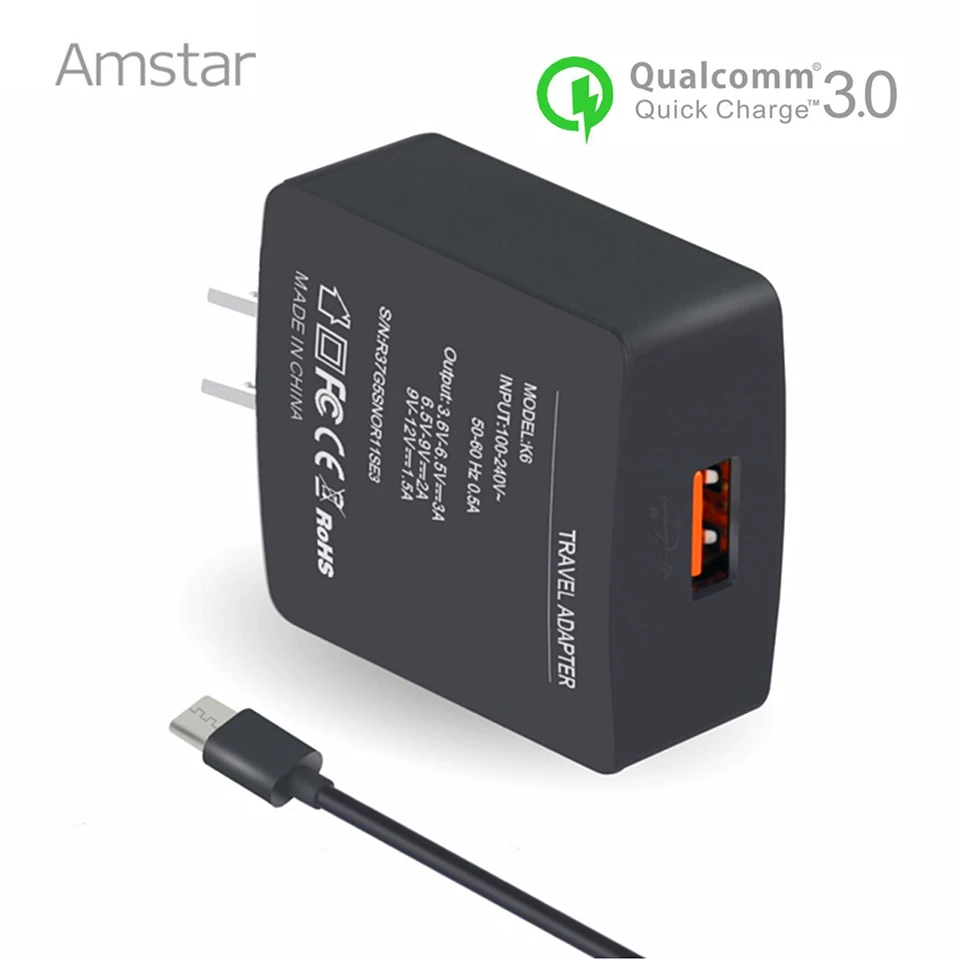Фото Amstar Быстрая зарядка 3 0 USB настенное зарядное устройство быстрый - купить