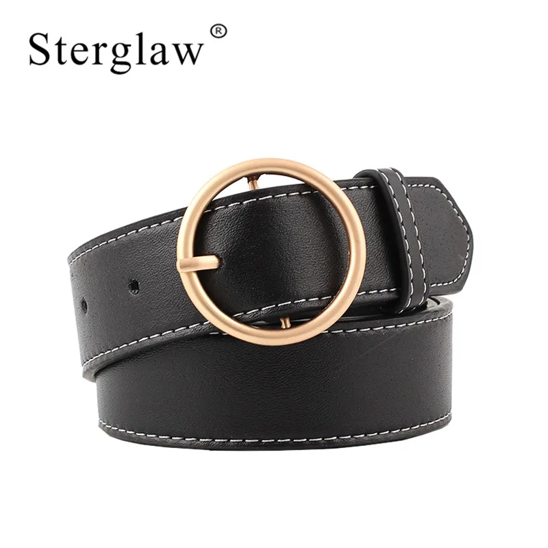90-110x3.3cm Women's Belts Fashion Design gold Metal round buckle belt black Silver strap Waist Belt for Women jeans cintos N144
90-110x3.3cm Women's Belts Fashion Design gold Metal round buckle belt black Silver strap Waist Belt for Women jeans cintos N144