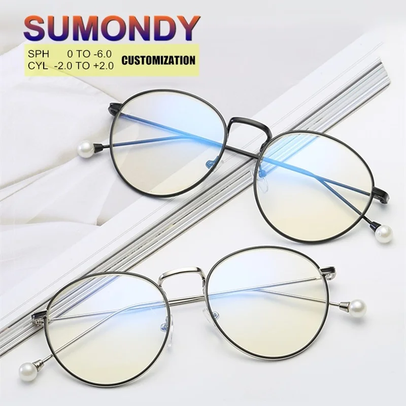 SUMONDY SPH 0 to -6.0 Fashion Pearl Temple Myopia Glasses Women Elegant Round Frame Prescription Spectacles With Diopter UF26
SUMONDY SPH 0 to -6.0 Fashion Pearl Temple Myopia Glasses Women Elegant Round Frame Prescription Spectacles With Diopter UF26