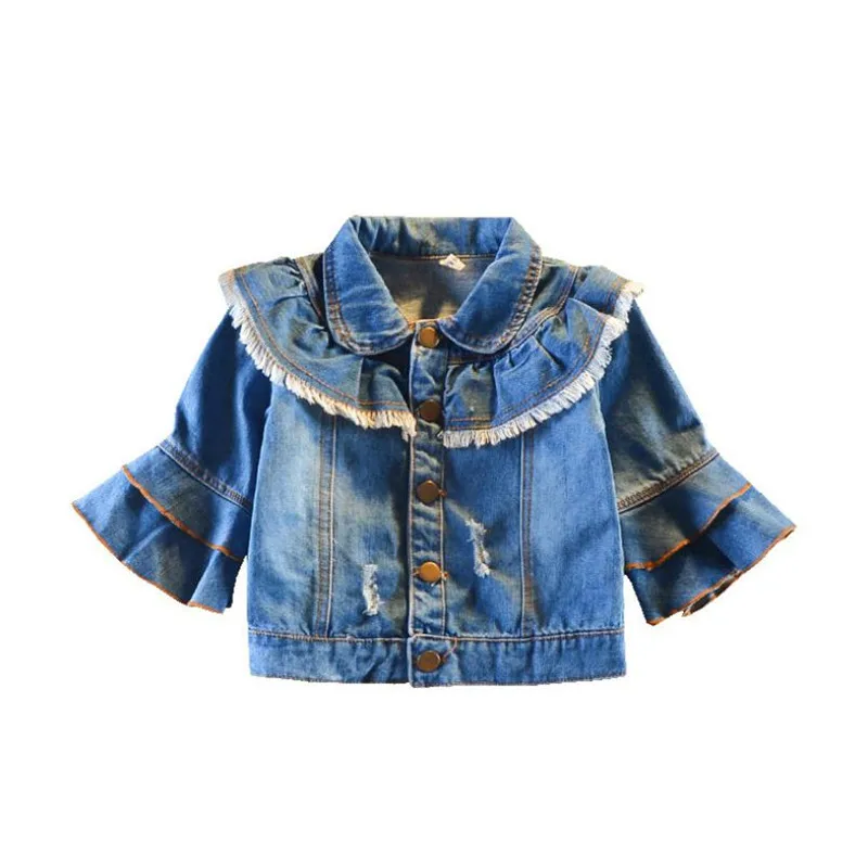 DFXD Little Girls Jeans Jacket Coat 2018 New Fashion Denim Blue Flare Sleeve Turn Down Collar Single-breasted Cardigan Outwear
DFXD Little Girls Jeans Jacket Coat 2018 New Fashion Denim Blue Flare Sleeve Turn Down Collar Single-breasted Cardigan Outwear