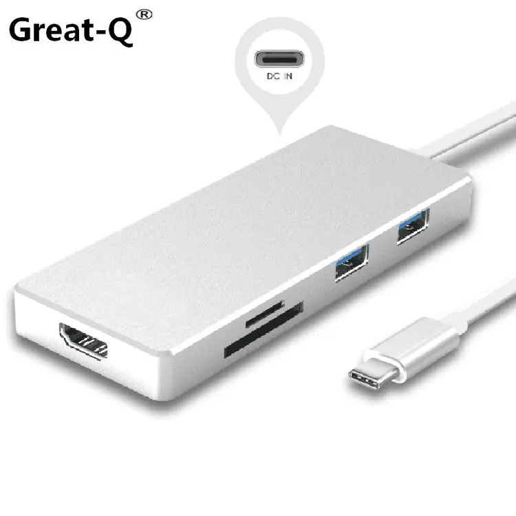 Great-Q USB 3.1 Type-C USB-C to HDMI & Multiple Dual Ports 3.0 Hub & TF SD Card Reader & Power For PC Laptop & Macbook
Great-Q USB 3.1 Type-C USB-C to HDMI & Multiple Dual Ports 3.0 Hub & TF SD Card Reader & Power For PC Laptop & Macbook