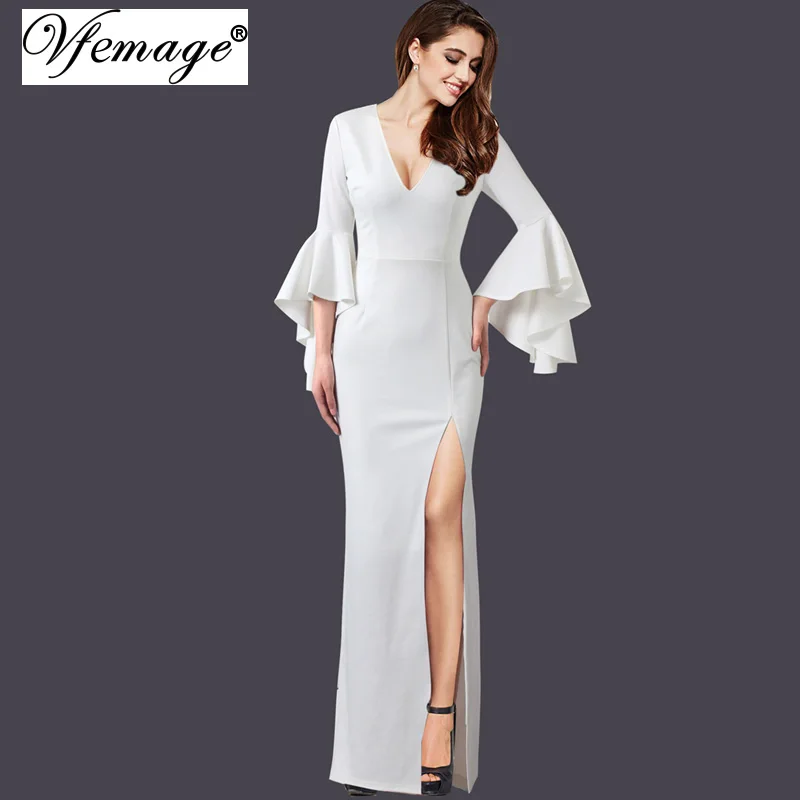 Vfemage Womens Sexy Deep V-neck Ruffle Long Flare Bell Sleeves High Split Slit Formal Evening Party Bodycon Maxi Long Dress 9020
Vfemage Womens Sexy Deep V-neck Ruffle Long Flare Bell Sleeves High Split Slit Formal Evening Party Bodycon Maxi Long Dress 9020
