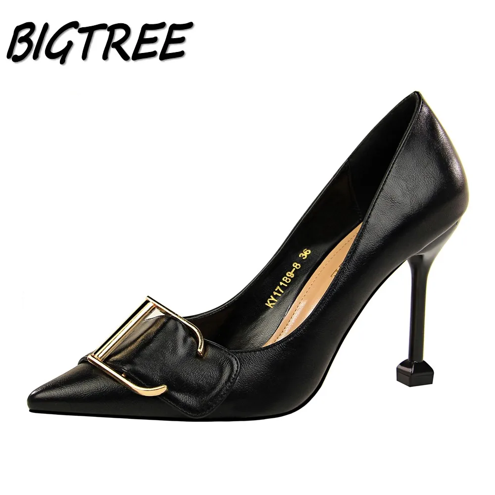 BIGTREE Women Pointed Toe High heels Shoes Woman Pumps Ladies Fashion Concise Wedding Party OL Metal Buckle Shallow Stilettos
BIGTREE Women Pointed Toe High heels Shoes Woman Pumps Ladies Fashion Concise Wedding Party OL Metal Buckle Shallow Stilettos