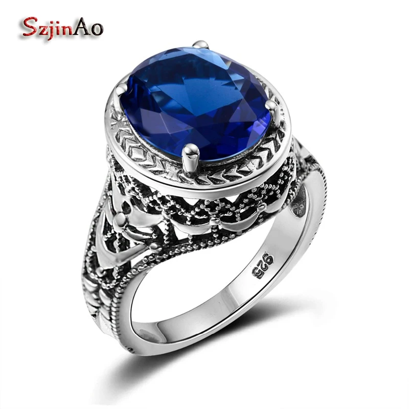 Szjinao Handmade Wedding Rings For Women Cushion Classic Sapphire 925 Sterling Silver Jewelry Vintage Wholesale Fun Gifts
Szjinao Handmade Wedding Rings For Women Cushion Classic Sapphire 925 Sterling Silver Jewelry Vintage Wholesale Fun Gifts
