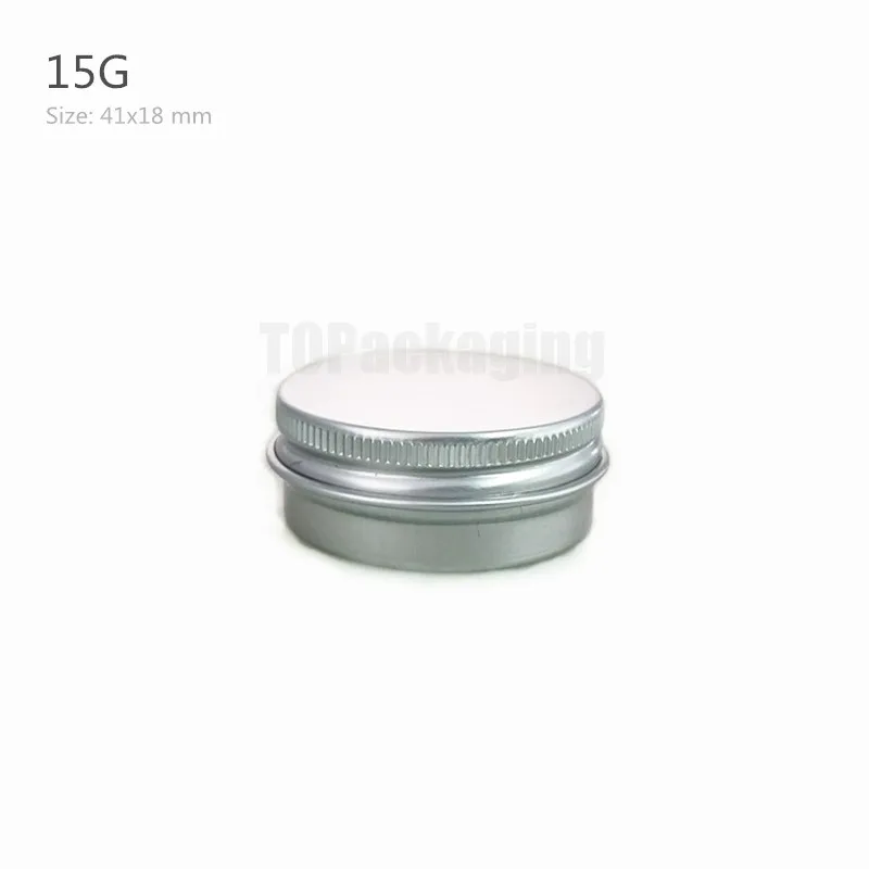 

15g X 100 Aluminum Jar,with Screw Cap Empty Cosmetic Container Cream Jar Sample Tin 15ml Lip Balm Small Metal Pot Nail Art Cans