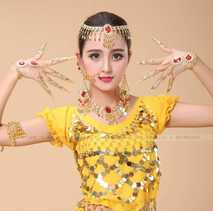 Stage Prop India Girl Dance Accessory Bellydance Performance Nose Chain Bracelet Headwear Earrings Nail Wrap
Stage Prop India Girl Dance Accessory Bellydance Performance Nose Chain Bracelet Headwear Earrings Nail Wrap