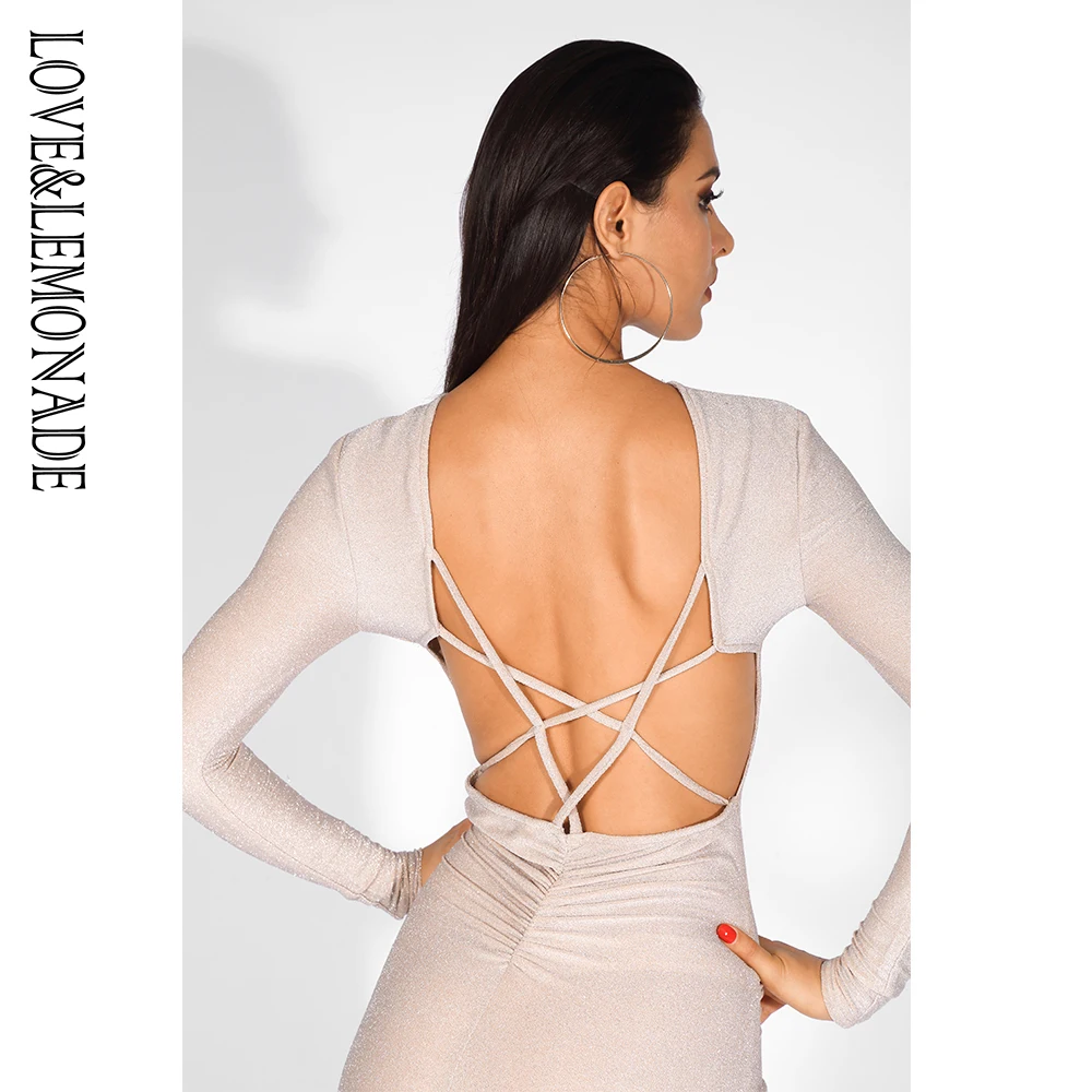 Love&Lemonade Sexy Open Back Cut Out Round Neck Long Sleeves Flash Fabric Dress LM81551 SILVER
Love&Lemonade Sexy Open Back Cut Out Round Neck Long Sleeves Flash Fabric Dress LM81551 SILVER