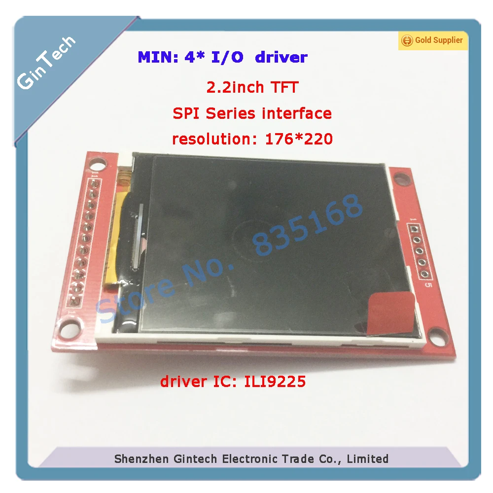 free shipping 2.2 INCH TFT SPI serial LCD resolution 176*220 2.2inch LCD for arduino, 5V/3.3V Driver IC ILI9225 with SD SLOT
free shipping 2.2 INCH TFT SPI serial LCD resolution 176*220 2.2inch LCD for arduino, 5V/3.3V Driver IC ILI9225 with SD SLOT