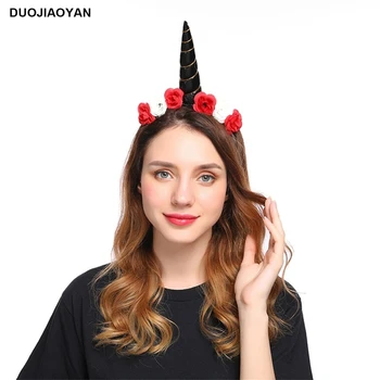 DUOJIAOYAN New Unicorn rose hair accessories halloween flower hair bands for women party headbands festival flower crown
DUOJIAOYAN New Unicorn rose hair accessories halloween flower hair bands for women party headbands festival flower crown