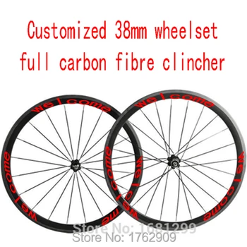 1pair New customized lightest Road bicycle 700C 38mm clincher rim 3K UD 12K full carbon fibre bike wheelsets Free shipping
1pair New customized lightest Road bicycle 700C 38mm clincher rim 3K UD 12K full carbon fibre bike wheelsets Free shipping