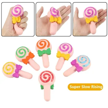 

Mskwee Jumbo Kawaii Colorful Lollipop Candy Squishy Slow Rising Pendant Strap Soft Squeeze Cream Scented Bread Cake Kid Toy Gift