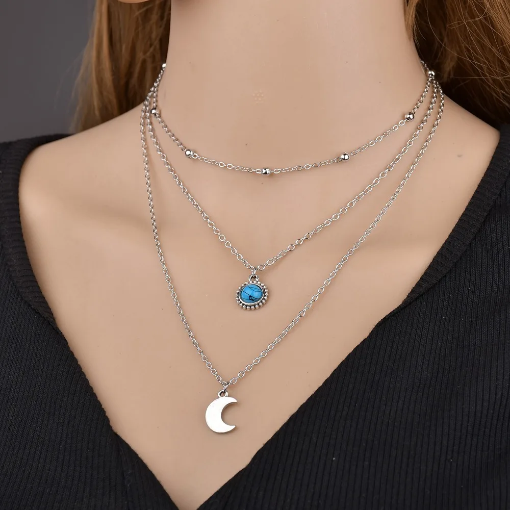 Korean Version Of The Hot Fashion New Pendant Necklace Wild Temperament Popular Moon Three-layer Ladies Necklace Wholesale Sales
Korean Version Of The Hot Fashion New Pendant Necklace Wild Temperament Popular Moon Three-layer Ladies Necklace Wholesale Sales