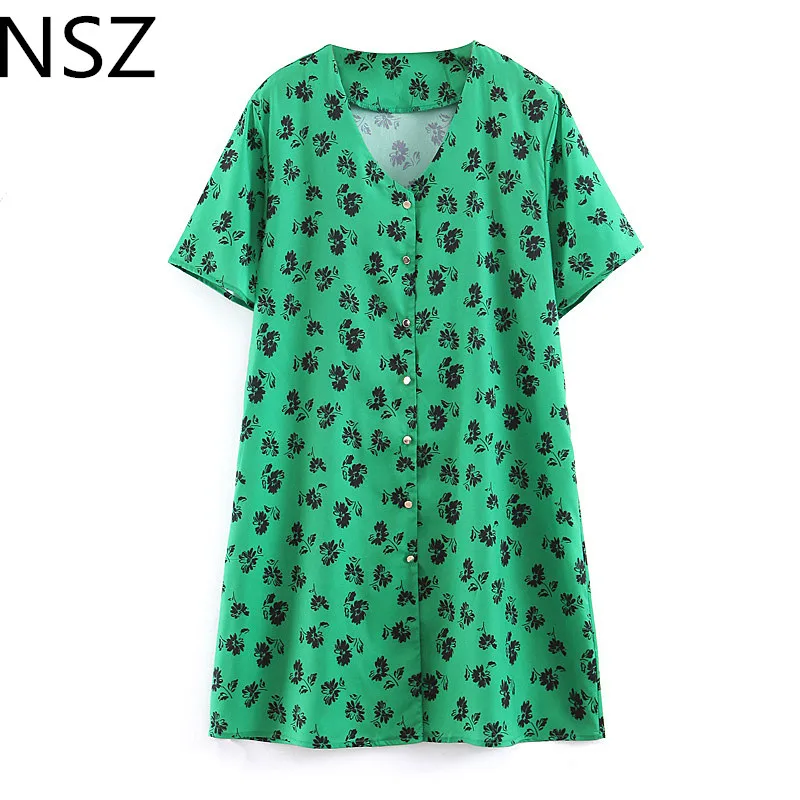 NSZ Women Print Summer Mini Dress Short Sleeve Button Straight Short Dress Split Dresses Vestidos
NSZ Women Print Summer Mini Dress Short Sleeve Button Straight Short Dress Split Dresses Vestidos