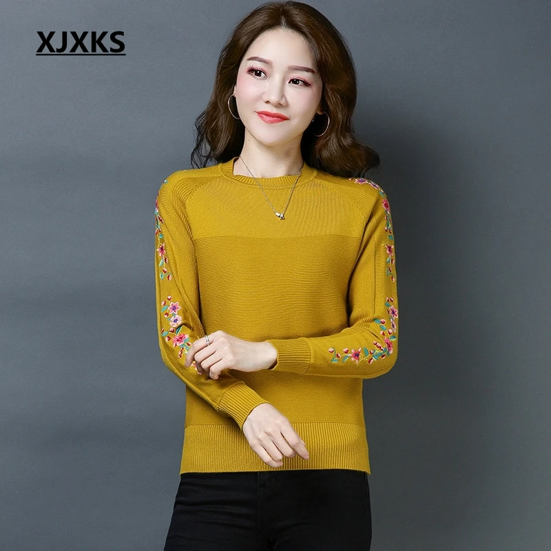 XJXKS High-end embroidery floral women pullovers and sweaters fall fashion 2018 new selling harajuku ladies woman sweater
XJXKS High-end embroidery floral women pullovers and sweaters fall fashion 2018 new selling harajuku ladies woman sweater