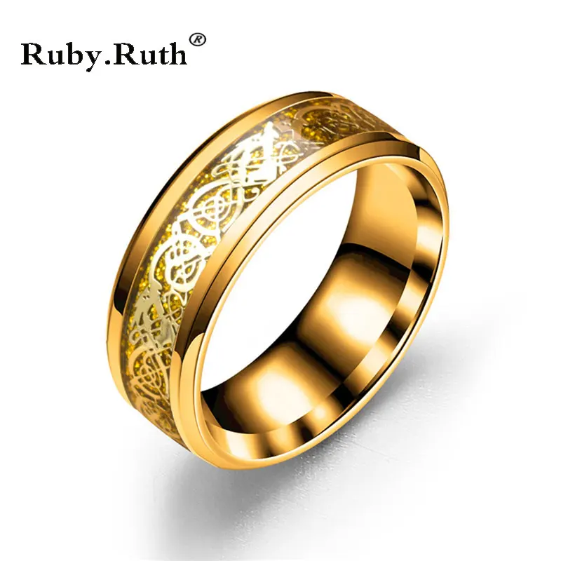 Stainless steel Dragon Ring Mens Wedding Jewelry Rings | Украшения и аксессуары