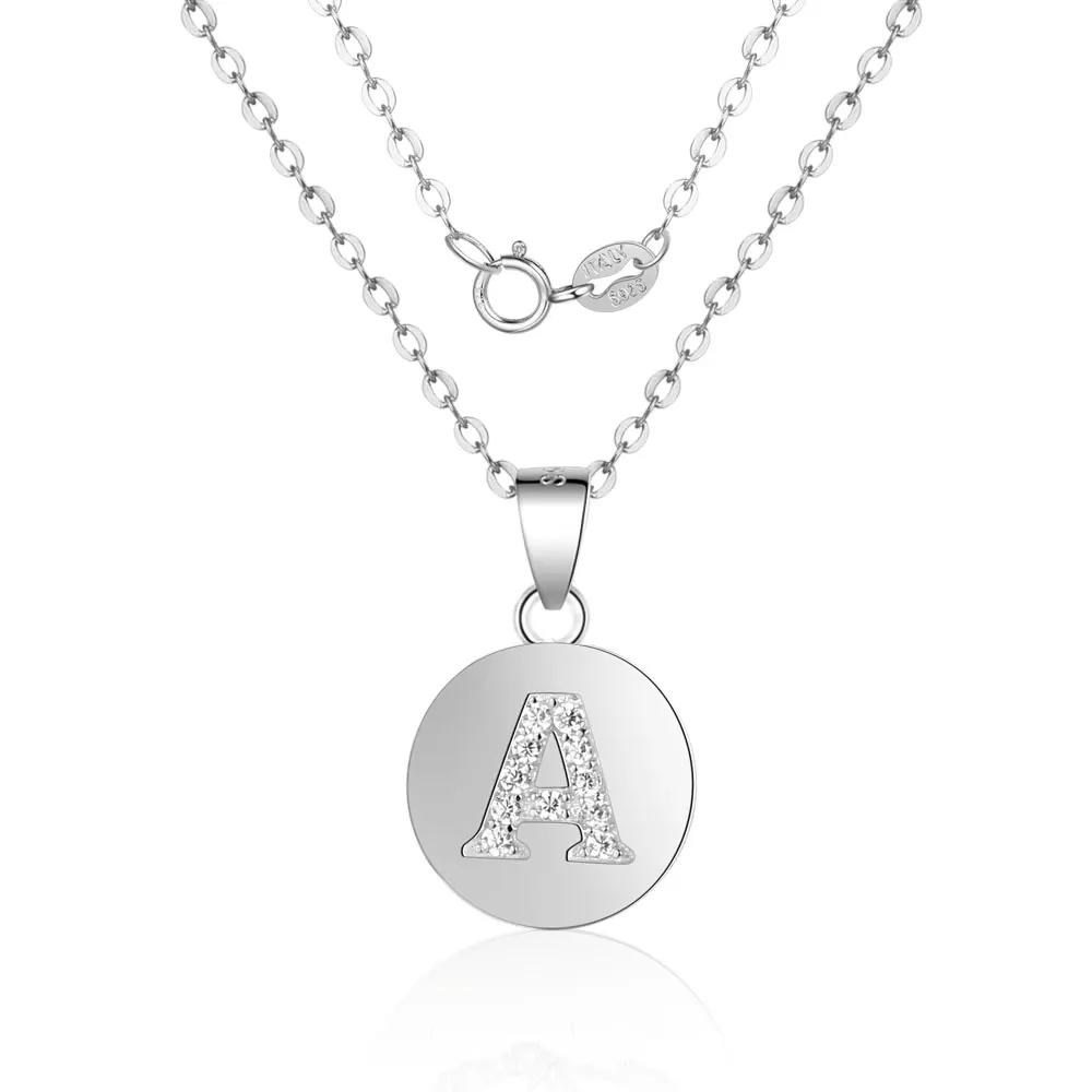 100% 925Sterling Silver Alphabet Necklaces DIY Zircon Initials From A-Z Letter Pendant Necklace Women Jewelry Gift 40cm
100% 925Sterling Silver Alphabet Necklaces DIY Zircon Initials From A-Z Letter Pendant Necklace Women Jewelry Gift 40cm
