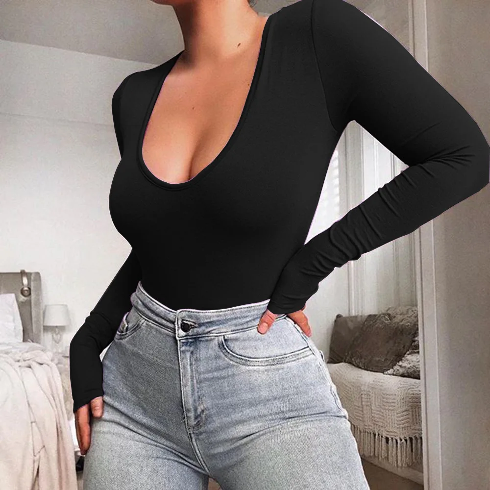 Kimuise Slim Bodysuit Slim V Neck Sexy Bodysuits Women Spring Autumn Long Sleeve Romper Femme Jumpsuits Skinny Playsuits
Kimuise Slim Bodysuit Slim V Neck Sexy Bodysuits Women Spring Autumn Long Sleeve Romper Femme Jumpsuits Skinny Playsuits