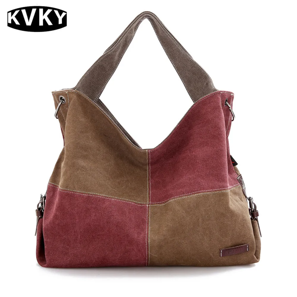 KVKY Women Versatile Handbag vintage Canvas women messenger bags shoulder bump color Large Capacity Lady Crossbody Bag tote 2017
KVKY Women Versatile Handbag vintage Canvas women messenger bags shoulder bump color Large Capacity Lady Crossbody Bag tote 2017