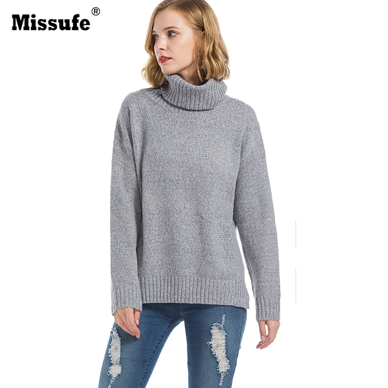 Laughido Long Sleeve Turtleneck Sweaters Autumn Winter Warm Solid Loose Jumpers Pullovers Knitted Split Women Sweaters 2019 New
Laughido Long Sleeve Turtleneck Sweaters Autumn Winter Warm Solid Loose Jumpers Pullovers Knitted Split Women Sweaters 2019 New