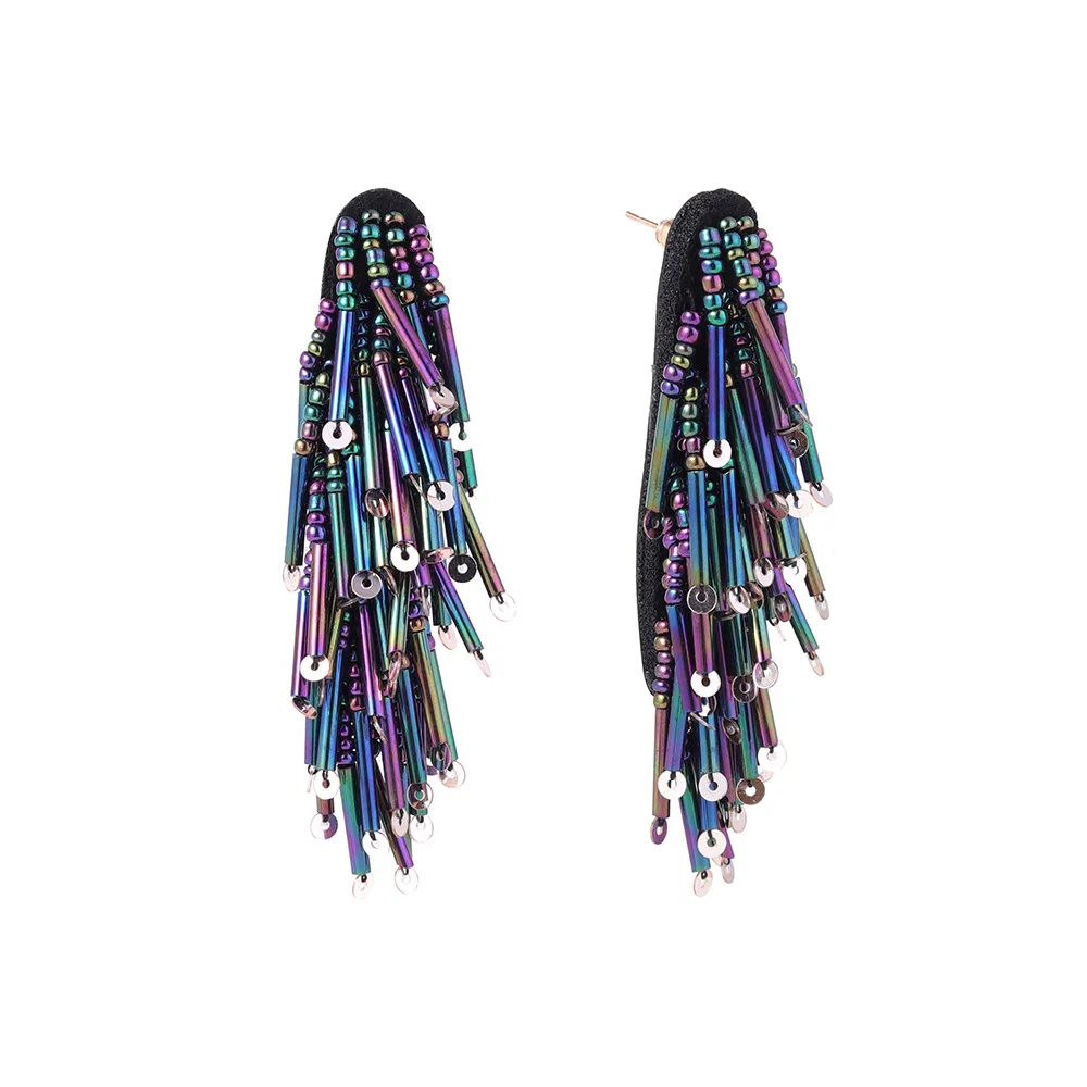 Bohemian Handmade Beaded Long Tassel Earrings For Women 2018 Fashion Jewelry red black Beads sequins Statement Drop Earrings
Bohemian Handmade Beaded Long Tassel Earrings For Women 2018 Fashion Jewelry red black Beads sequins Statement Drop Earrings