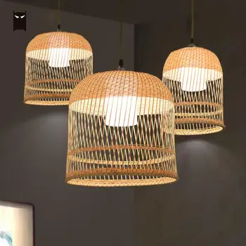 Bamboo Wicker Rattan Lampshade Birdcage Pendant Light Fixture Wire Japanese Asian Mini Bulb Pendent Lamp for Kitchen Hallway
Bamboo Wicker Rattan Lampshade Birdcage Pendant Light Fixture Wire Japanese Asian Mini Bulb Pendent Lamp for Kitchen Hallway