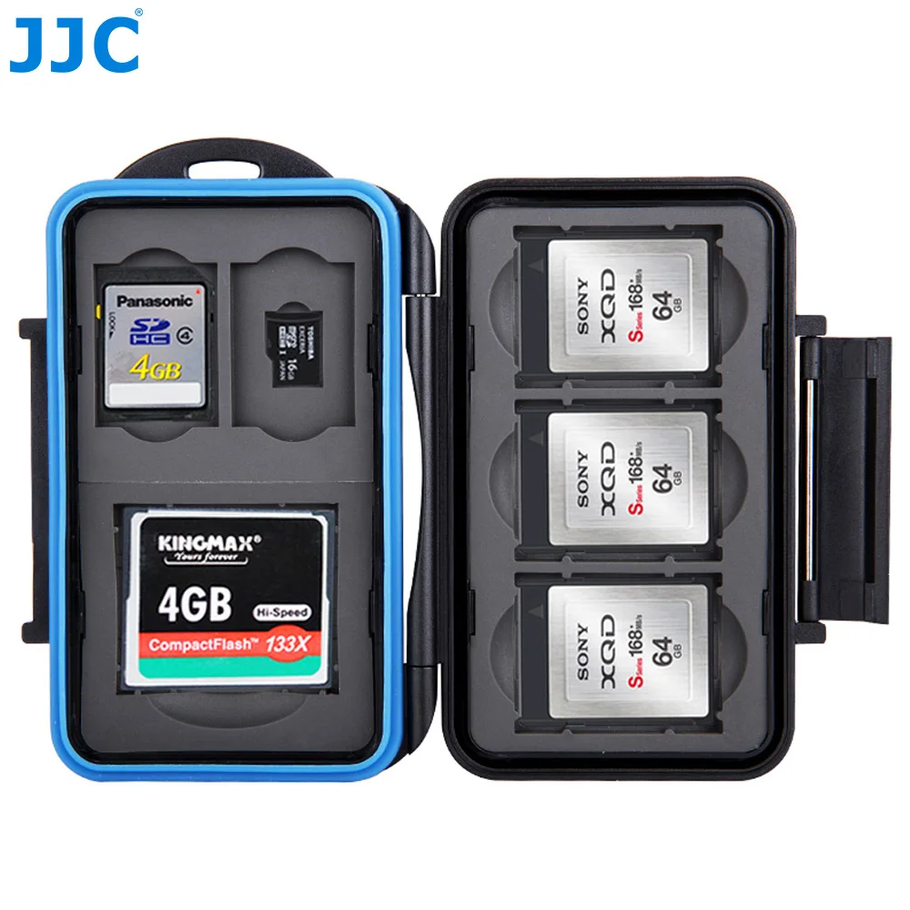 JJC Water-Resistant Camera Memory Card Case 1 CF, 2 SD, 3 XQD, 2 TF Cards Compact Tough Storage Box
JJC Water-Resistant Camera Memory Card Case 1 CF, 2 SD, 3 XQD, 2 TF Cards Compact Tough Storage Box