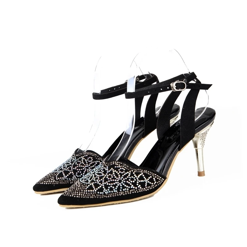 Black Color Women Spring High Heel Shoes Pointed Toe Sexy Slingback Pumps Fashion Rhinestone Party Shoes Plus Size 44
Black Color Women Spring High Heel Shoes Pointed Toe Sexy Slingback Pumps Fashion Rhinestone Party Shoes Plus Size 44