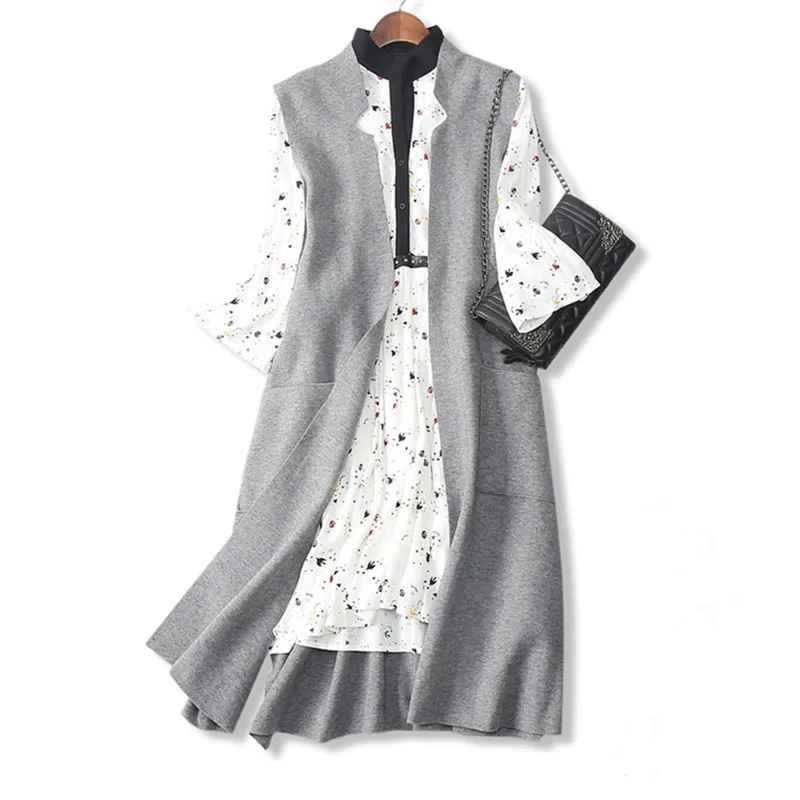 wool blend knit women's fashion sleeveless long dress cardigan sweater open-hem A-style one&over size
wool blend knit women's fashion sleeveless long dress cardigan sweater open-hem A-style one&over size