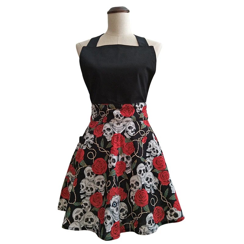Black Skull Rose Retro Kitchen Apron Woman Cotton Cooking Salon Avental de Cozinha Divertido Pinafore Apron Dress Vintage
Black Skull Rose Retro Kitchen Apron Woman Cotton Cooking Salon Avental de Cozinha Divertido Pinafore Apron Dress Vintage