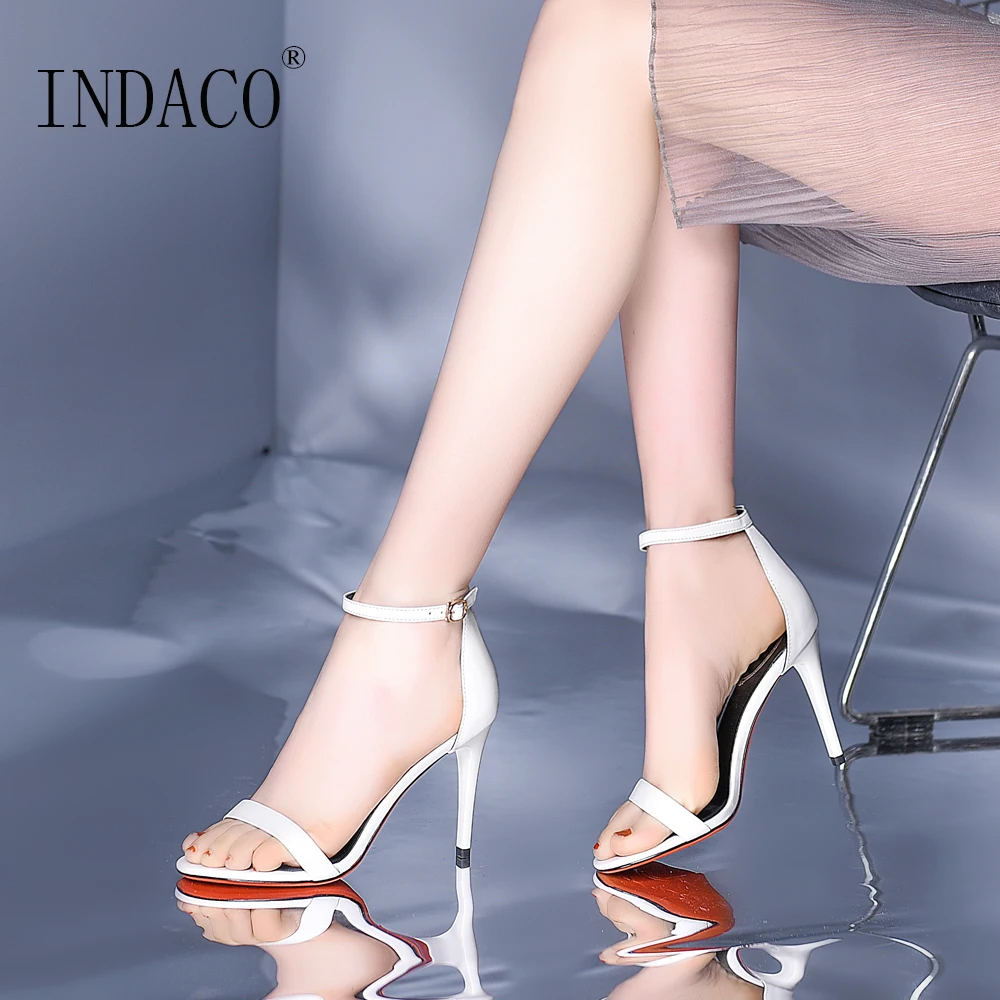 2019 Women Summer Sandals Thin High Heel Shoes Black White Ankle Strap 9cm
2019 Women Summer Sandals Thin High Heel Shoes Black White Ankle Strap 9cm