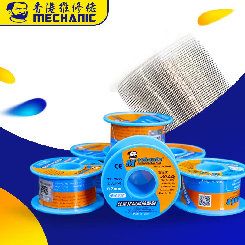 MECHANIC Rosin Core Solder Wire Low Melting Point Lead Soldering Flux 0.2 0.3 0.4 0.5 0.6mm 40g Phone PCB Soldering Tin Wire
MECHANIC Rosin Core Solder Wire Low Melting Point Lead Soldering Flux 0.2 0.3 0.4 0.5 0.6mm 40g Phone PCB Soldering Tin Wire