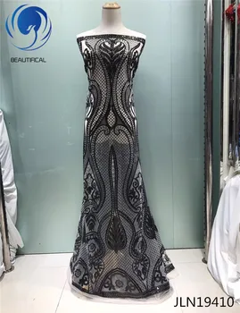 BEAUTIFICAL Black sequins lace fabrics Latest style tulle lace african fabric embroidery net lace fabric for dress 5yards JLN194
BEAUTIFICAL Black sequins lace fabrics Latest style tulle lace african fabric embroidery net lace fabric for dress 5yards JLN194